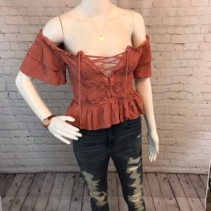 Blush Ruffle Crop Top